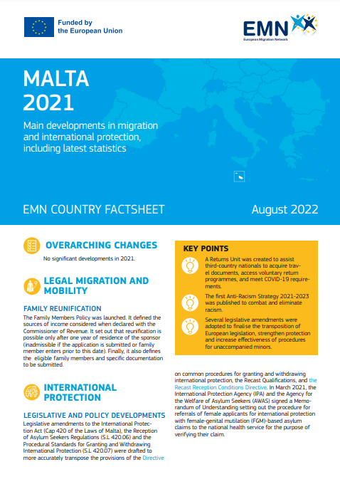 EMN Country Factsheet Malta – 2021